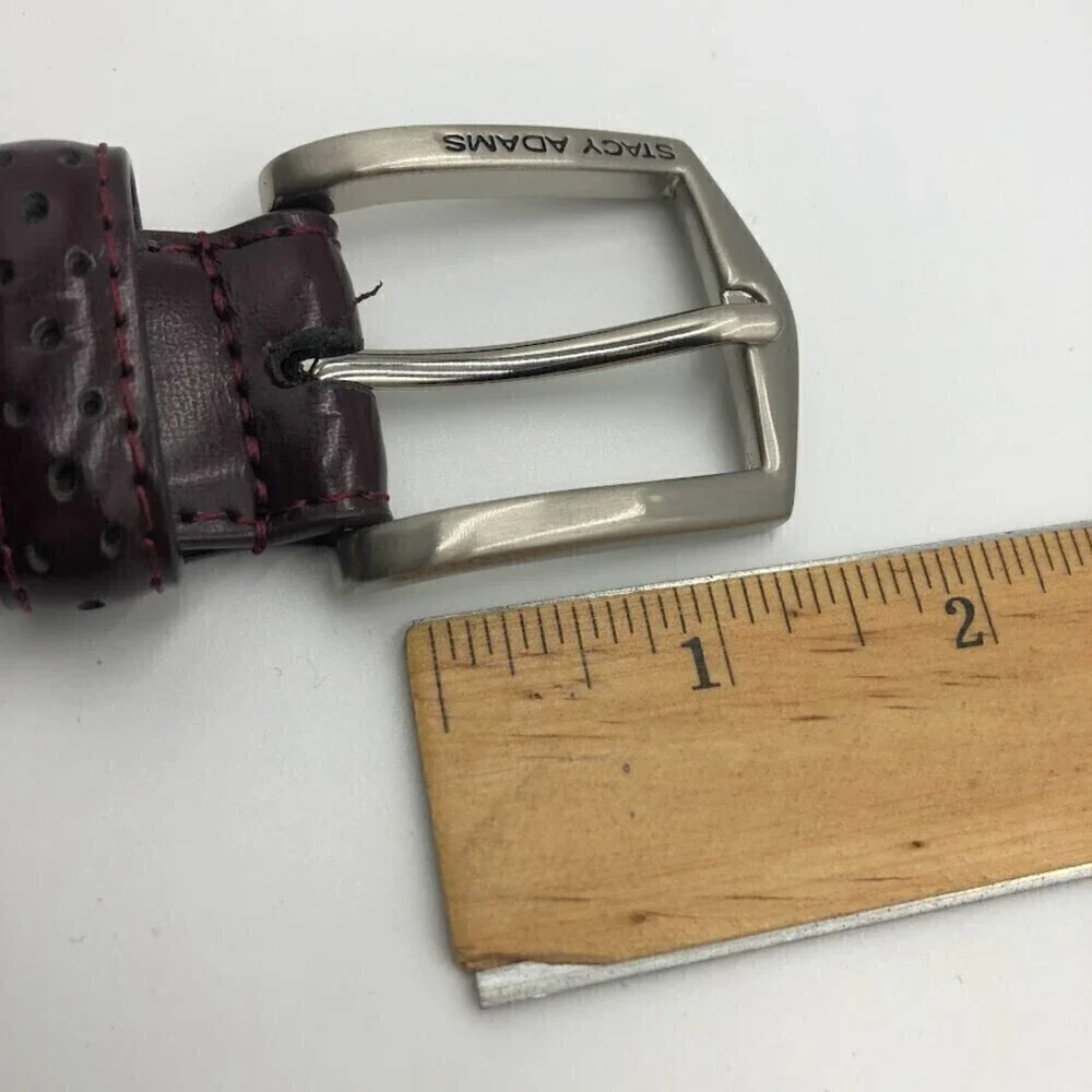 Stacy Adams Men's Burgundy Brown Geniune Leather Belt 46 Inch